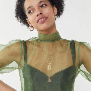 Urban Renewal Remnants Organza Mock Neck Top